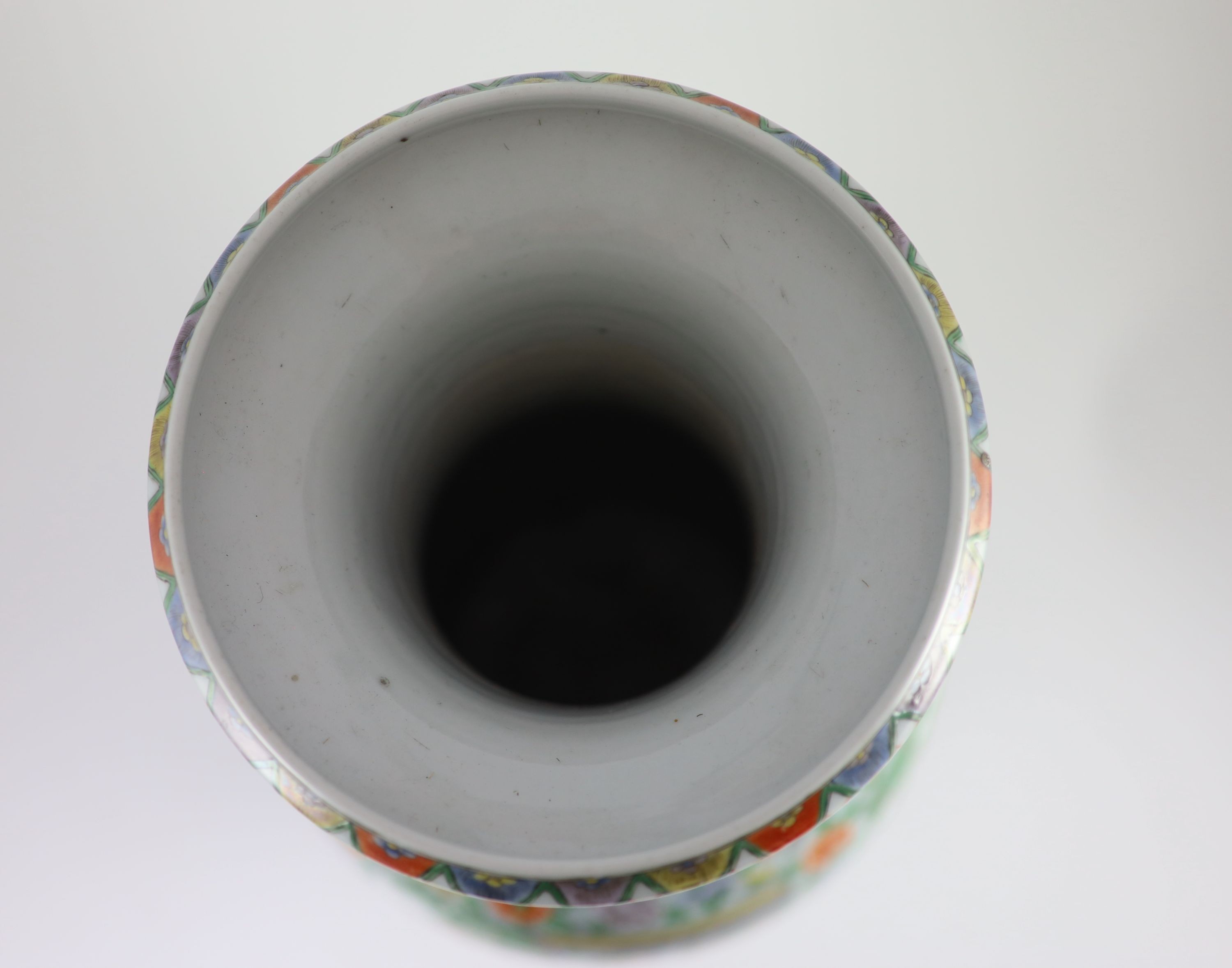 A good large Chinese famille verte baluster vase, late 19th century, 61 cm high